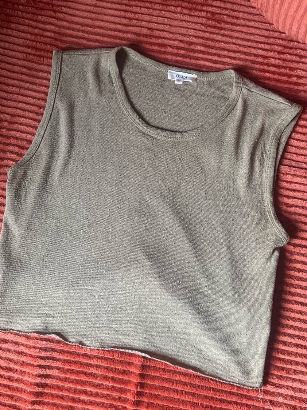 Ozma Boxy Crop Top Basil Medium